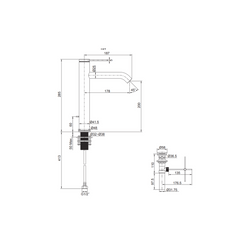 Kohler COMPONENTS Tall Single Control Lavatory Faucet with Red Handle K-77959T-4AMUE2BLR