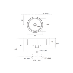 Kohler CHALICE Round Vessel Lavatory / Countertop Basin - K-14800X-0