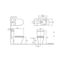 Kohler REACH UP Close Coupled WC - K-31113K-0