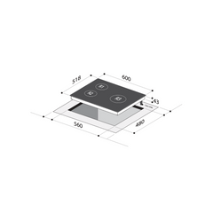 Mayer 60cm 3 burners gas hob MMGH633