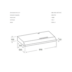 Mayer 90 cm Slimline Hood MMSL901SM