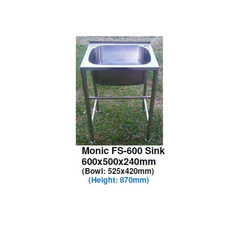Monic Stainless steel single bowl wall-mount sink with frame MON-FS600-SST