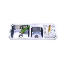 Monic I-1160 2 bowl 1 drainer inset sink MON-I1160-SST