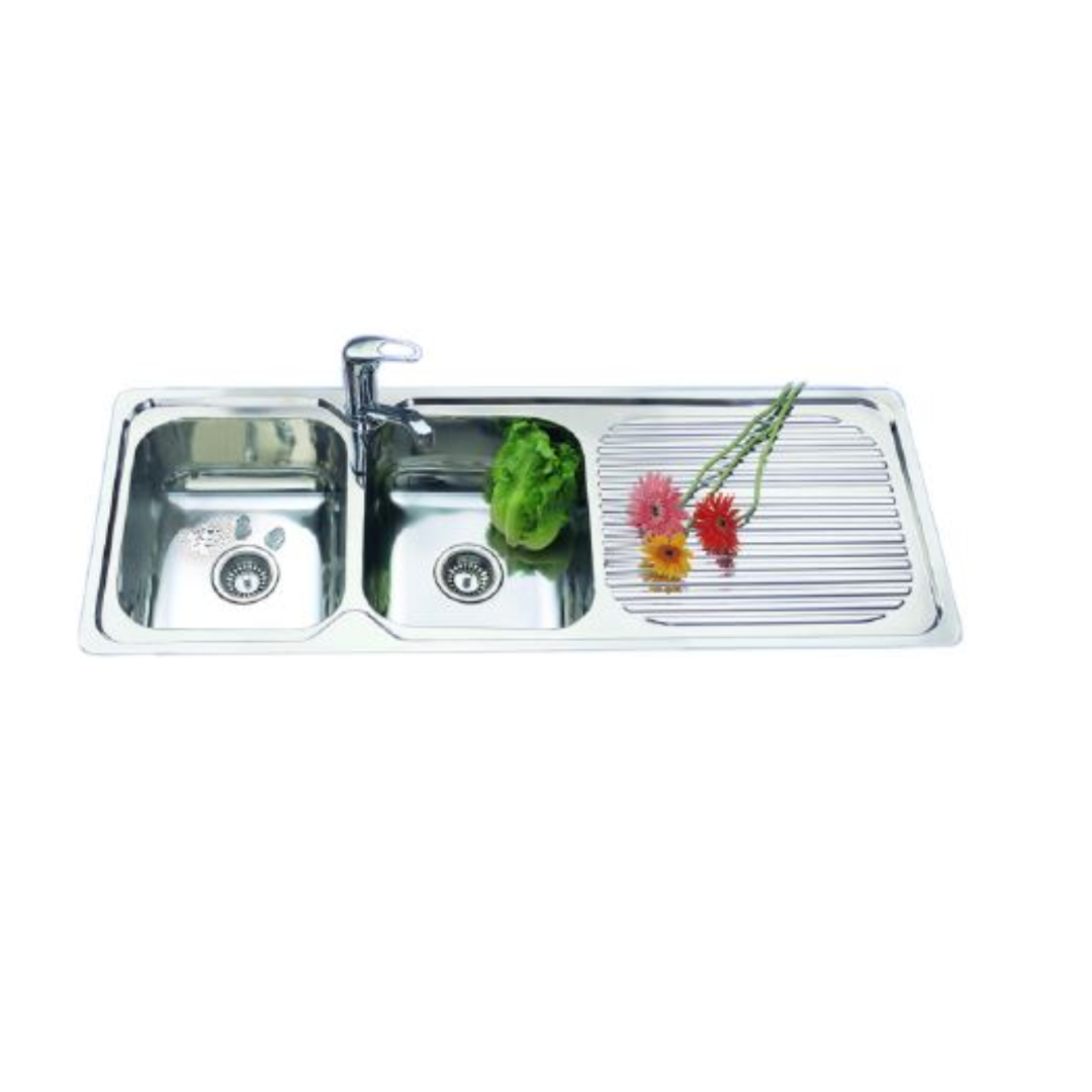 Monic I-I1200 2 bowl 1 drainer inset sink MON-I1200-SST