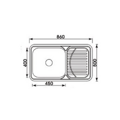 Monic I-860 1 bowl 1 drainer inset sink MON-I860-SST