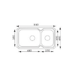 Monic I-880 two-bowl inset sink MON-I880-SST