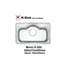 Monic K-850 single bowl korean inset sink MON-K850-SST