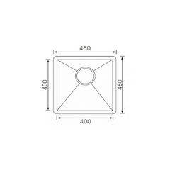 Monic Stainless steel single bowl undermount/drop-in sink MON-SQM450-SST