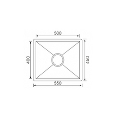 Monic Stainless steel single bowl undermount/drop-in sink MON-SQM550-SST