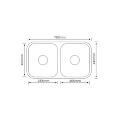 Monic U-780 two- bowl undermount sink MON-U780-SST