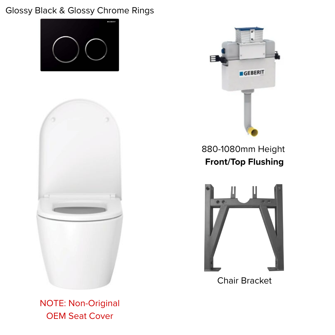 Duravit ME By Starck Rimless Wall Hung WC Bundle with Geberit Kappa Flushing System