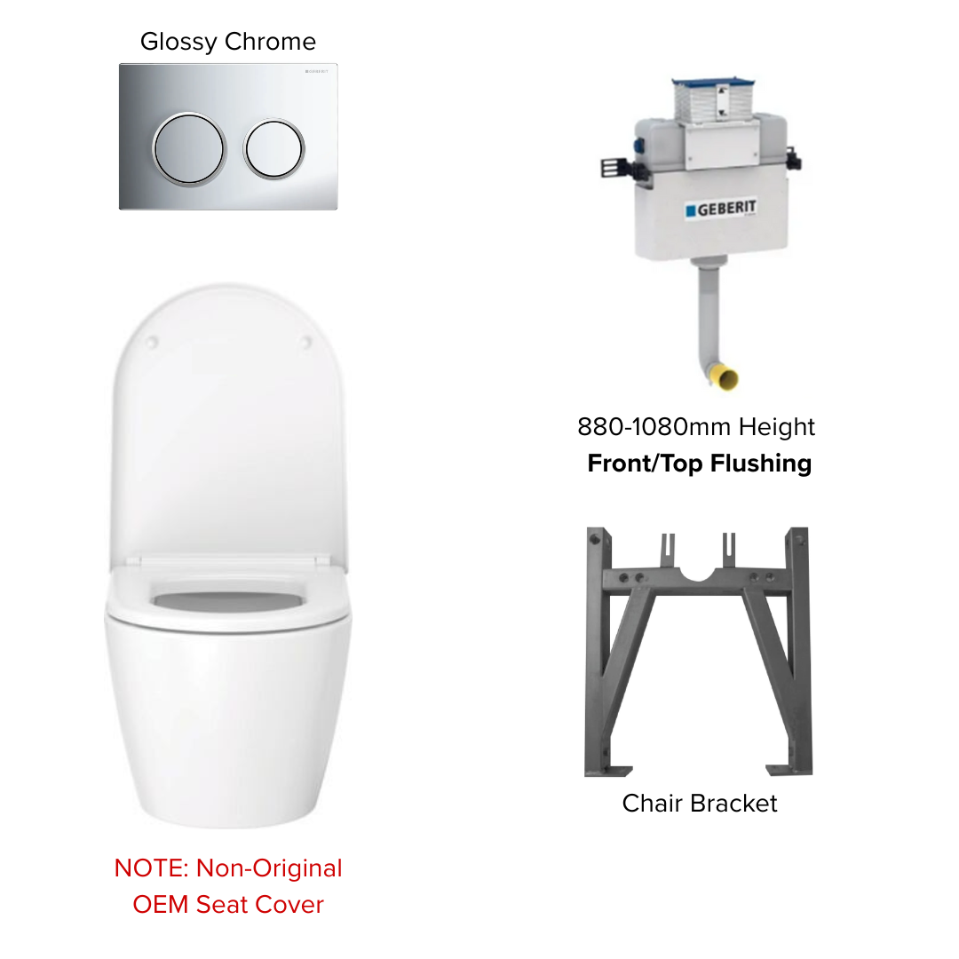 Duravit ME By Starck Rimless Wall Hung WC Bundle with Geberit Kappa Flushing System