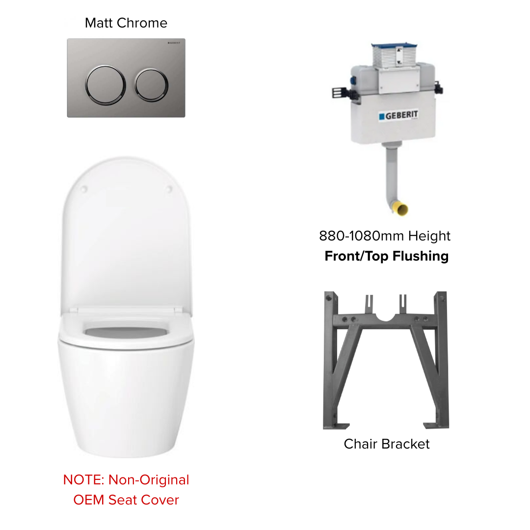 Duravit ME By Starck Rimless Wall Hung WC Bundle with Geberit Kappa Flushing System