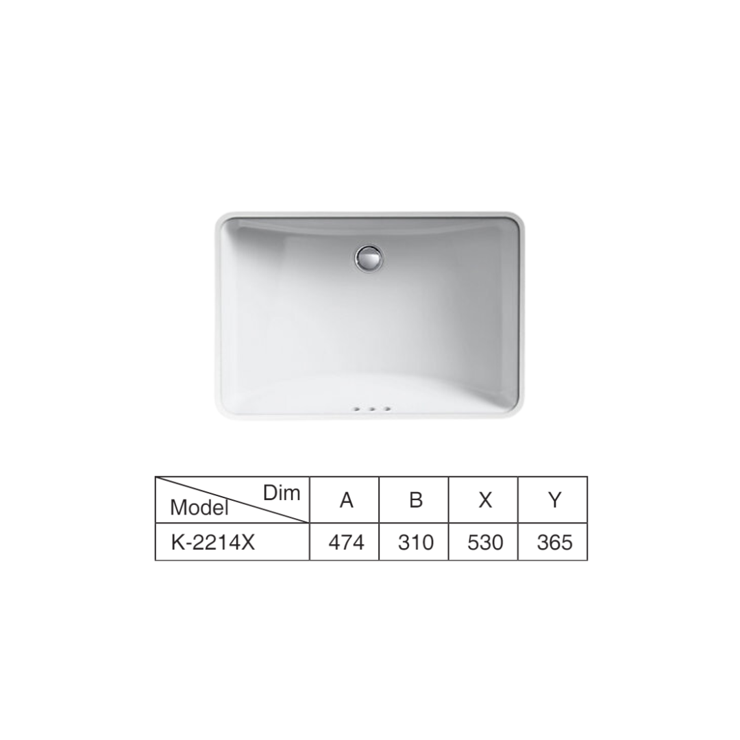 Kohler LADENA 530/590 Undercounter Basin 18" / 21"- K2214X0 / 2215X0