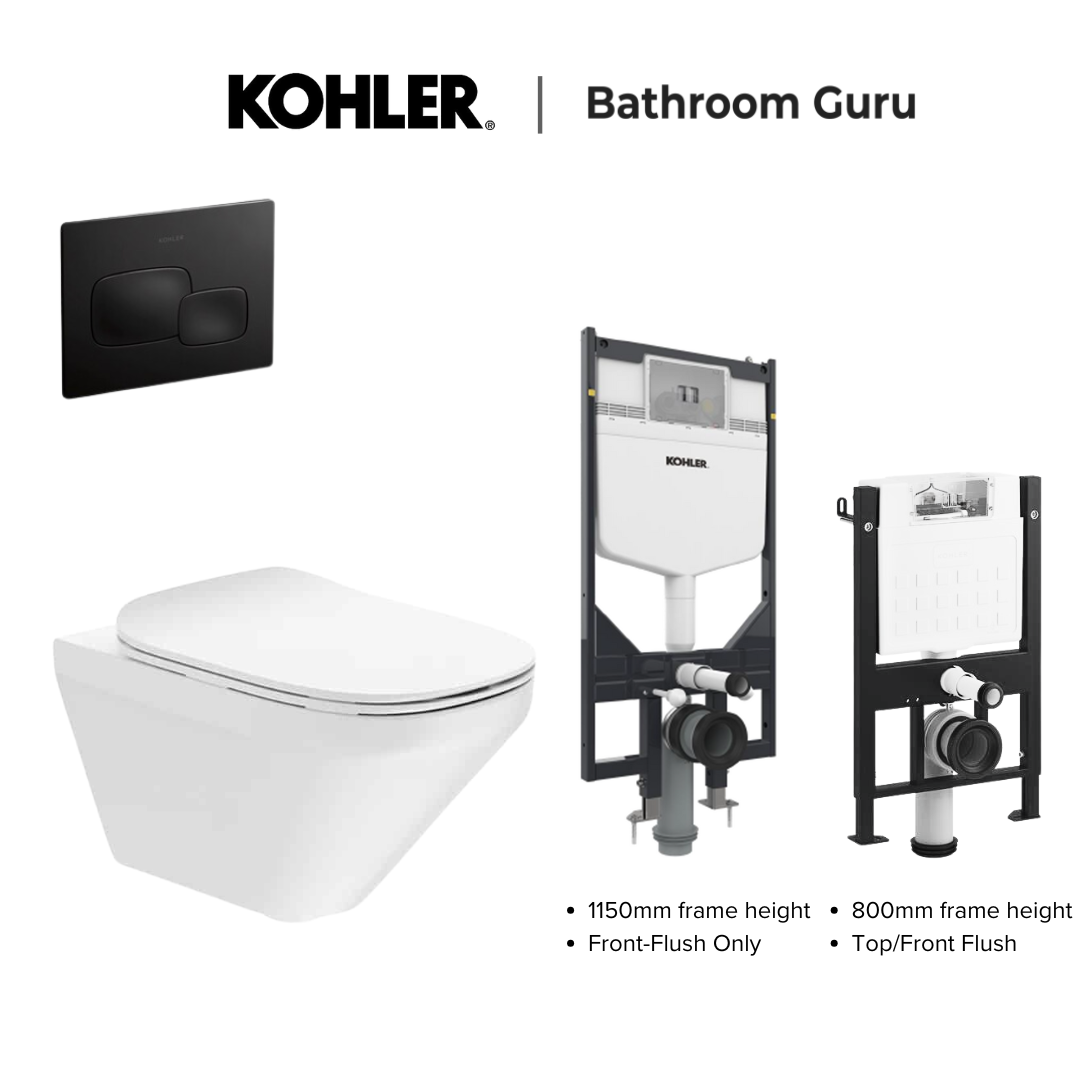 Kohler MODERNLIFE Edge Wall Hung Toilet Bowl & Complete Bundle Set - K-27903IN-SS-0