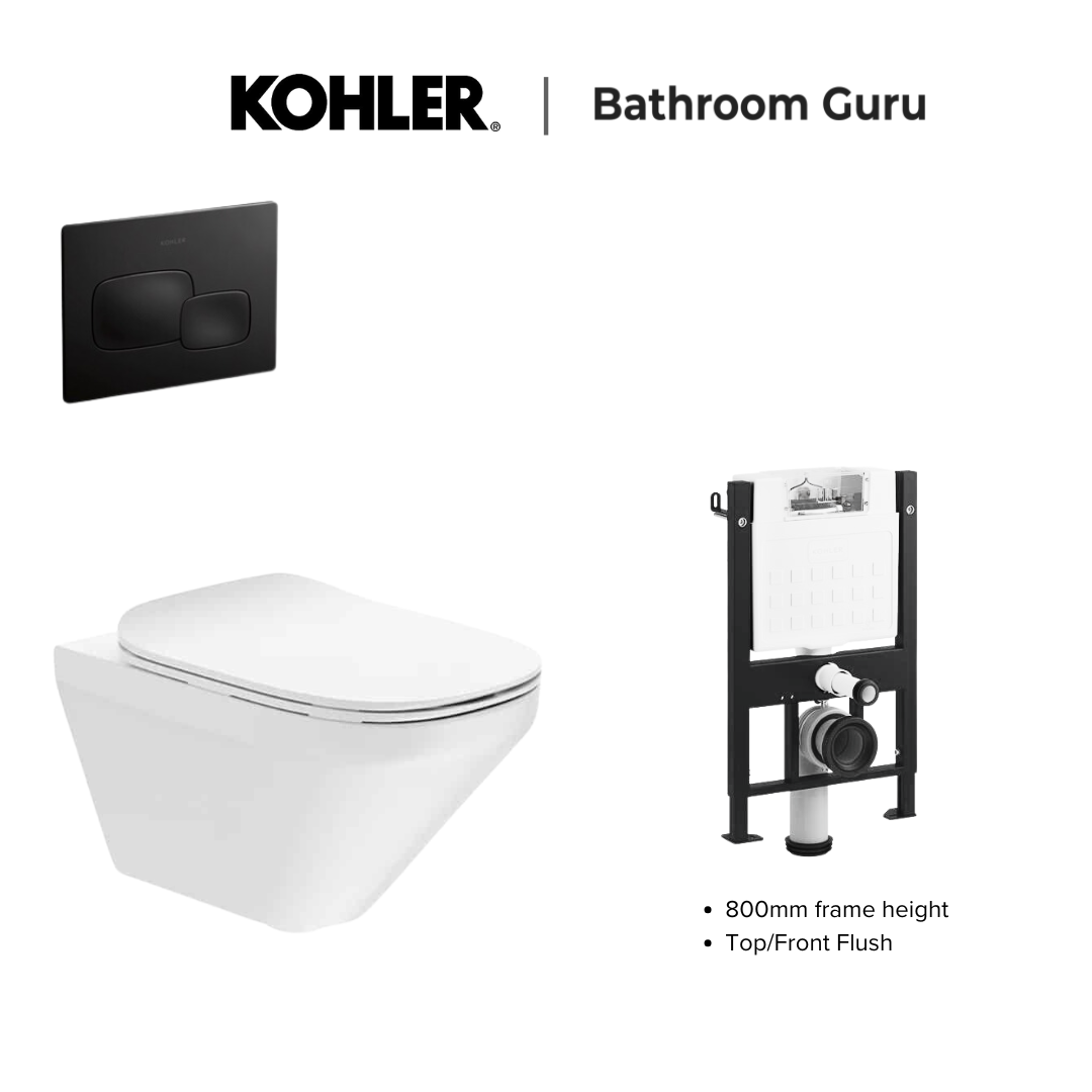 Kohler MODERNLIFE Edge Wall Hung Toilet Bowl & Complete Bundle Set - K-27903IN-SS-0