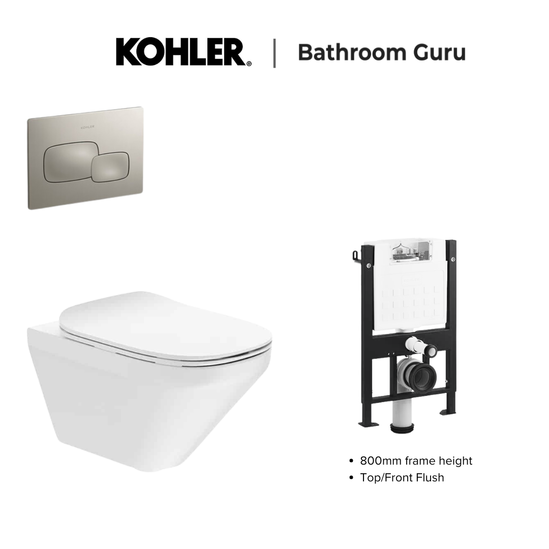 Kohler MODERNLIFE Edge Wall Hung Toilet Bowl & Complete Bundle Set - K-27903IN-SS-0