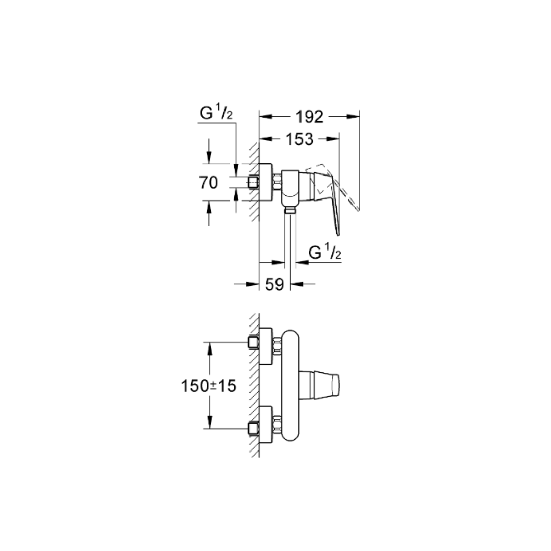 Grohe Eurosmart Cosmo Single Lever Shower Mixer - 32837000