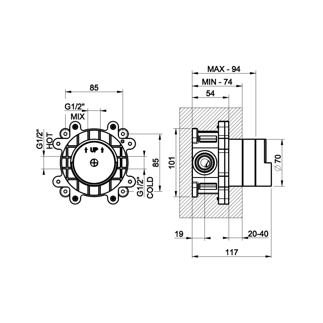 GESSI Emporio Concealed Shower Mixer - 47206-031