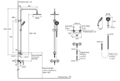 Kohler TAUT PIN Shower Column With Shower Mixer K-73194X-4AE2-CP