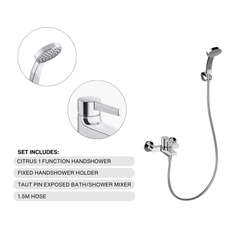 Kohler TAUT PIN Wall Mount Exposed Bath/Shower Set - K-74036X-4A-E2-CP