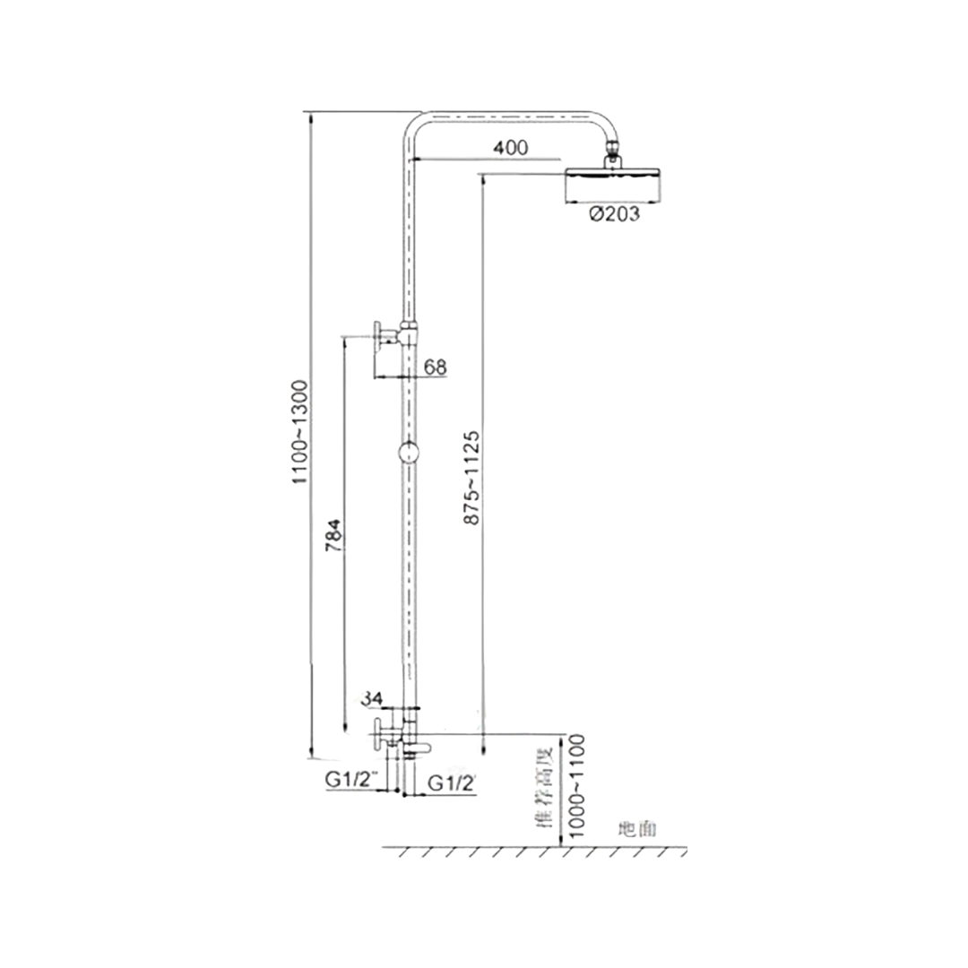 Kohler VITEO 2 Way Thermostatic Shower Column - K-79923T-B9-CP