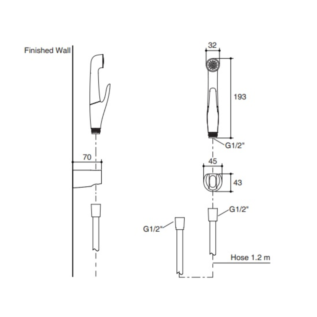 Kohler LUXE Hygiene Spray With Bracket & Hose 77364X