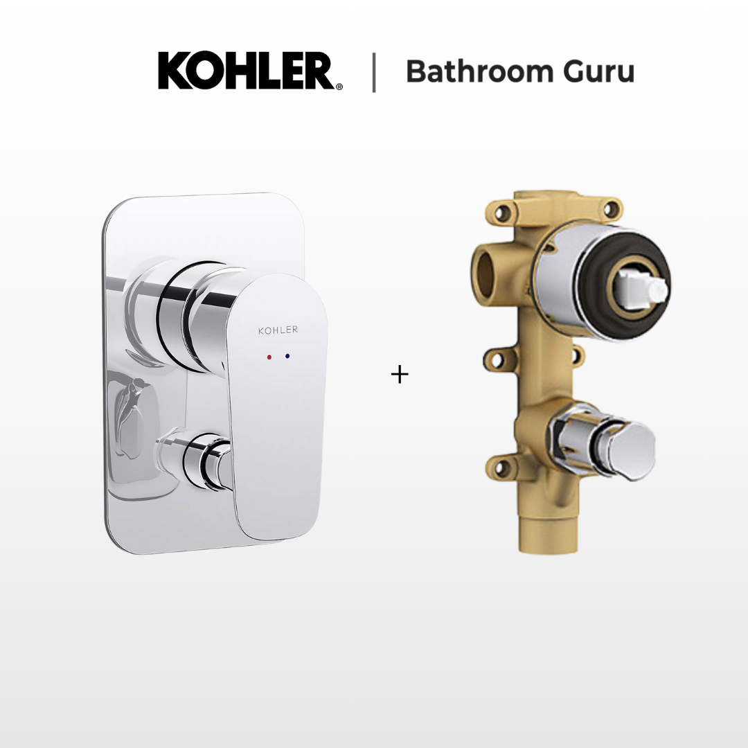 Kohler Aleo Concealed Bath & Shower Mixer with Diverter - Slim Trim