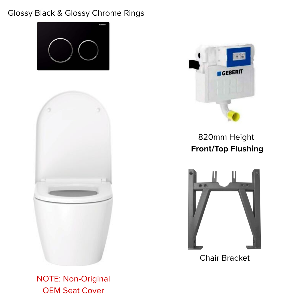 Duravit ME By Starck Rimless Wall Hung WC Bundle with Geberit Kappa Flushing System