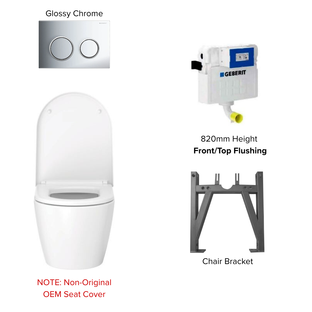 Duravit ME By Starck Rimless Wall Hung WC Bundle with Geberit Kappa Flushing System