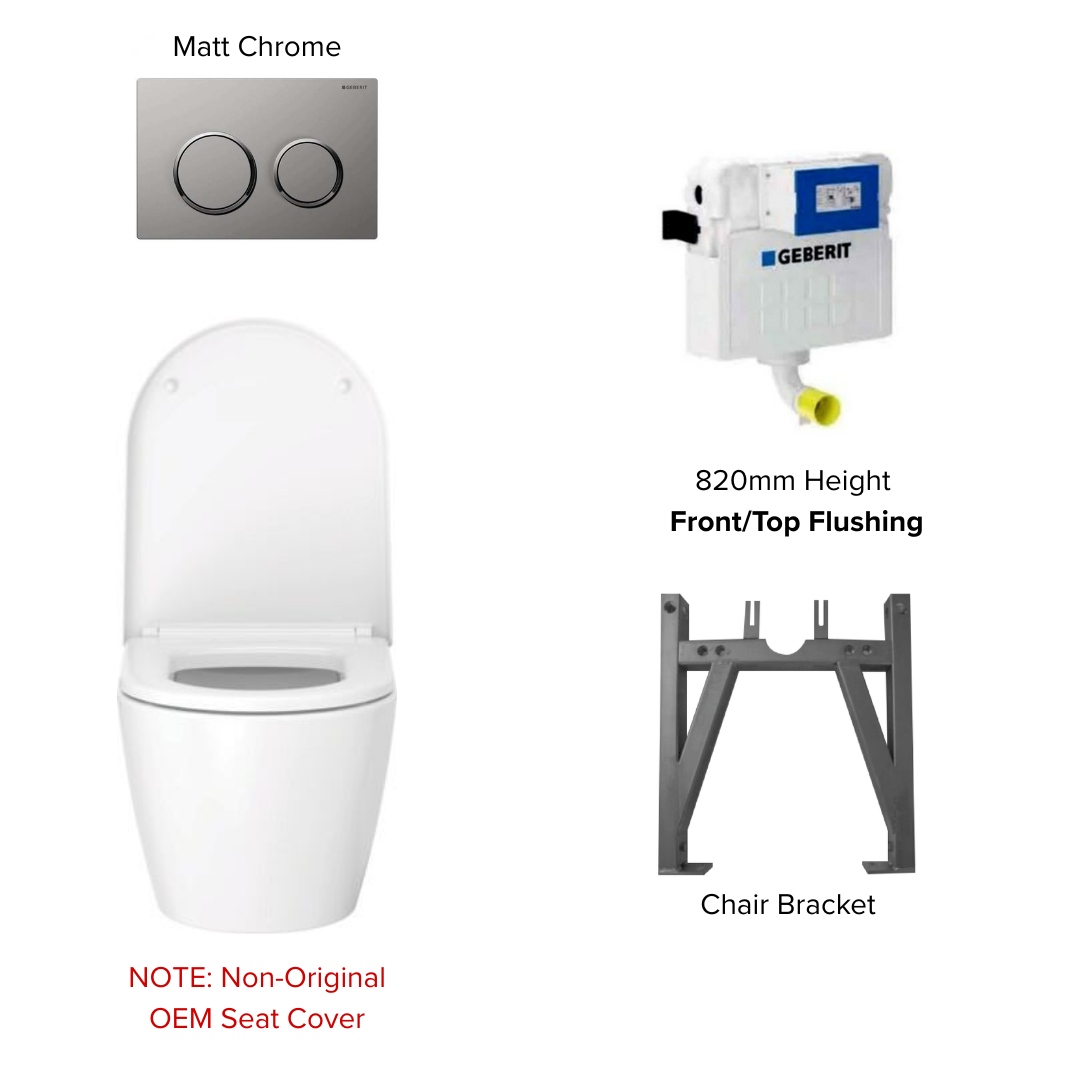 Duravit ME By Starck Rimless Wall Hung WC Bundle with Geberit Kappa Flushing System