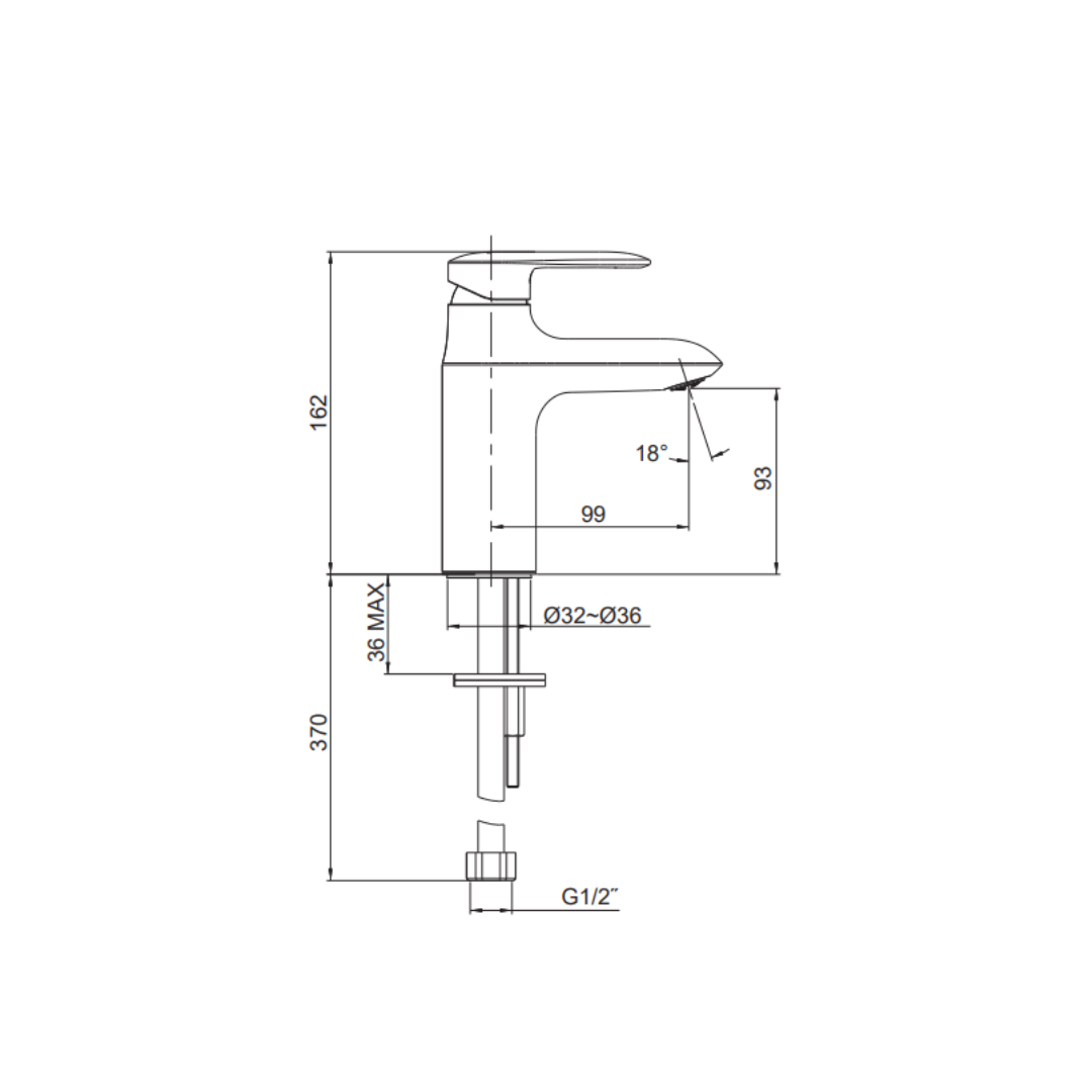 Kohler KUMIN Cold Only Lavatory Faucet - K-98827T-4-CD-CP