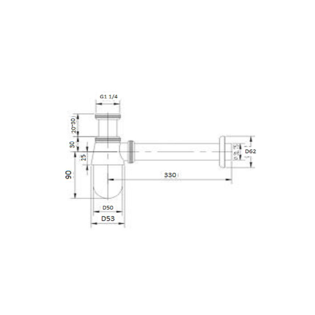 h+m Brass Bottle Trap For Basins