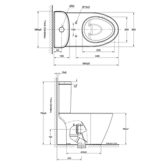 American Standard Compact Codie 3/4.2L Close Coupled Toilet Bowl WC CL24075-6DASGCB