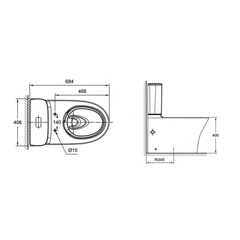 American Standard Signature Closed Coupled Toilet Bowl Back To Wall CL26225-6DAPHCB