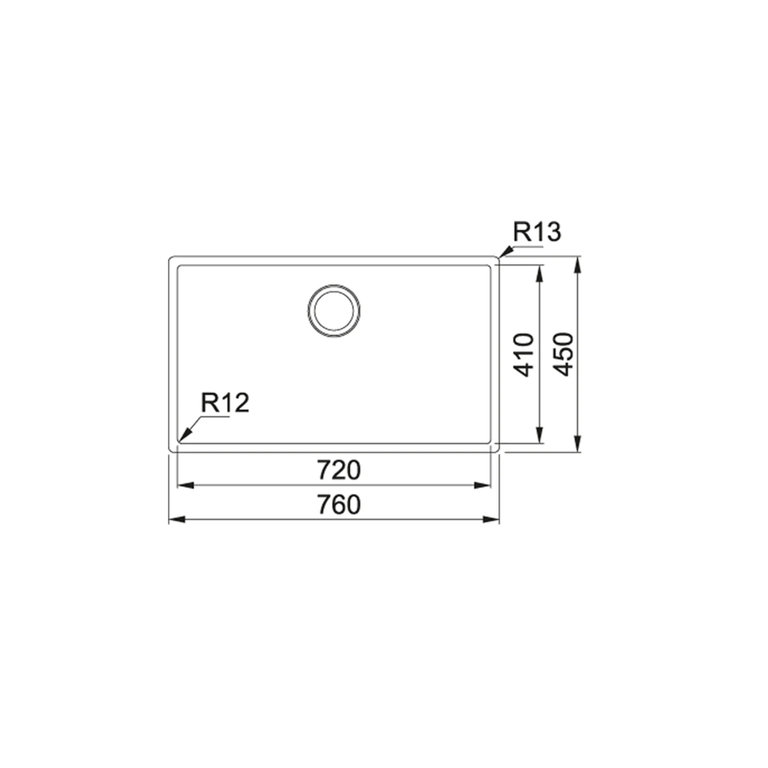 Franke BOX Stainless Steel 720mm Undermount Single Bowl Kitchen Sink BOX 210-72