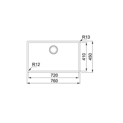 Franke BOX Stainless Steel 720mm Undermount Single Bowl Kitchen Sink BOX 210-72