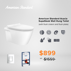 AMERICAN STANDARD Acacia SupaSleek Wall Hung Toilet Bundle Set (CL31197-6DACTPTN1)