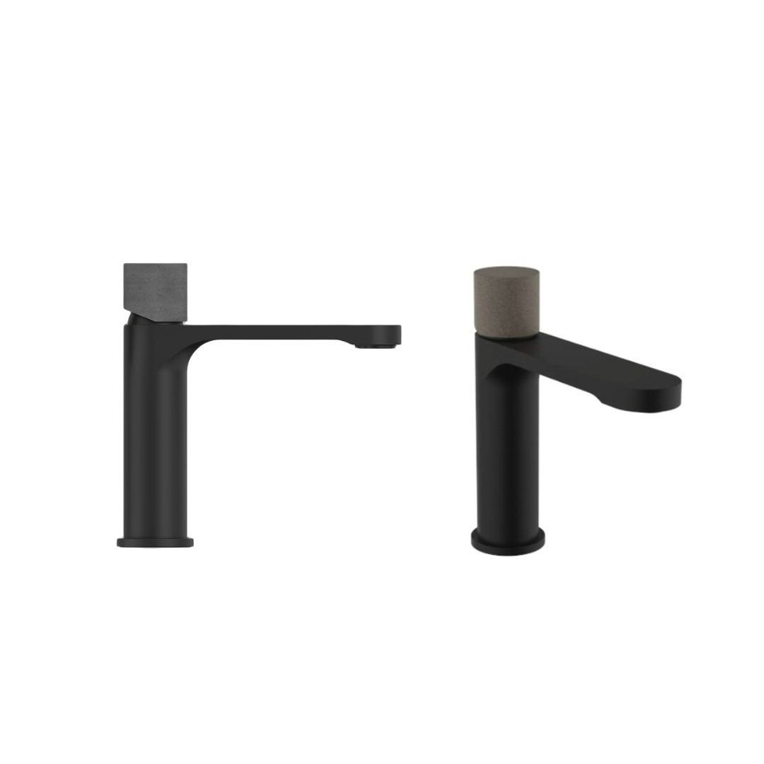 h+m Flow Deck Mount Single Lever Basin Mixer (Customisable Handles)