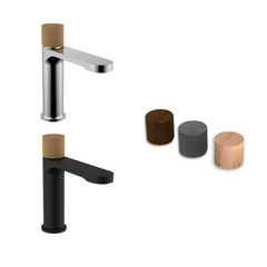 h+m Flow Deck Mount Single Lever Basin Mixer (Customisable Handles)