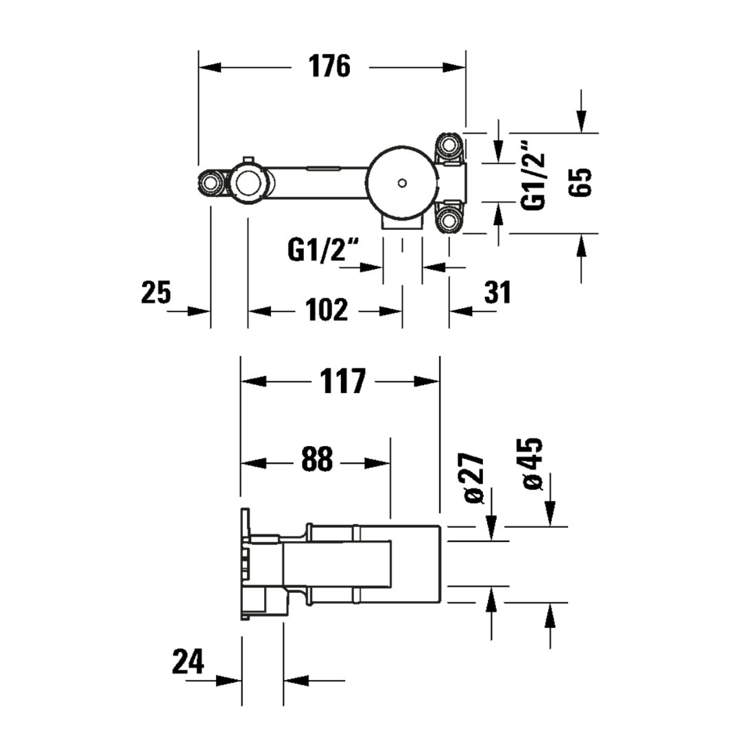 Duravit WAVE Concealed Type Basin Mixer - WA1070004
