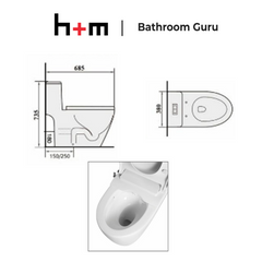 H+M One-Piece Floorstanding WC - HMW001