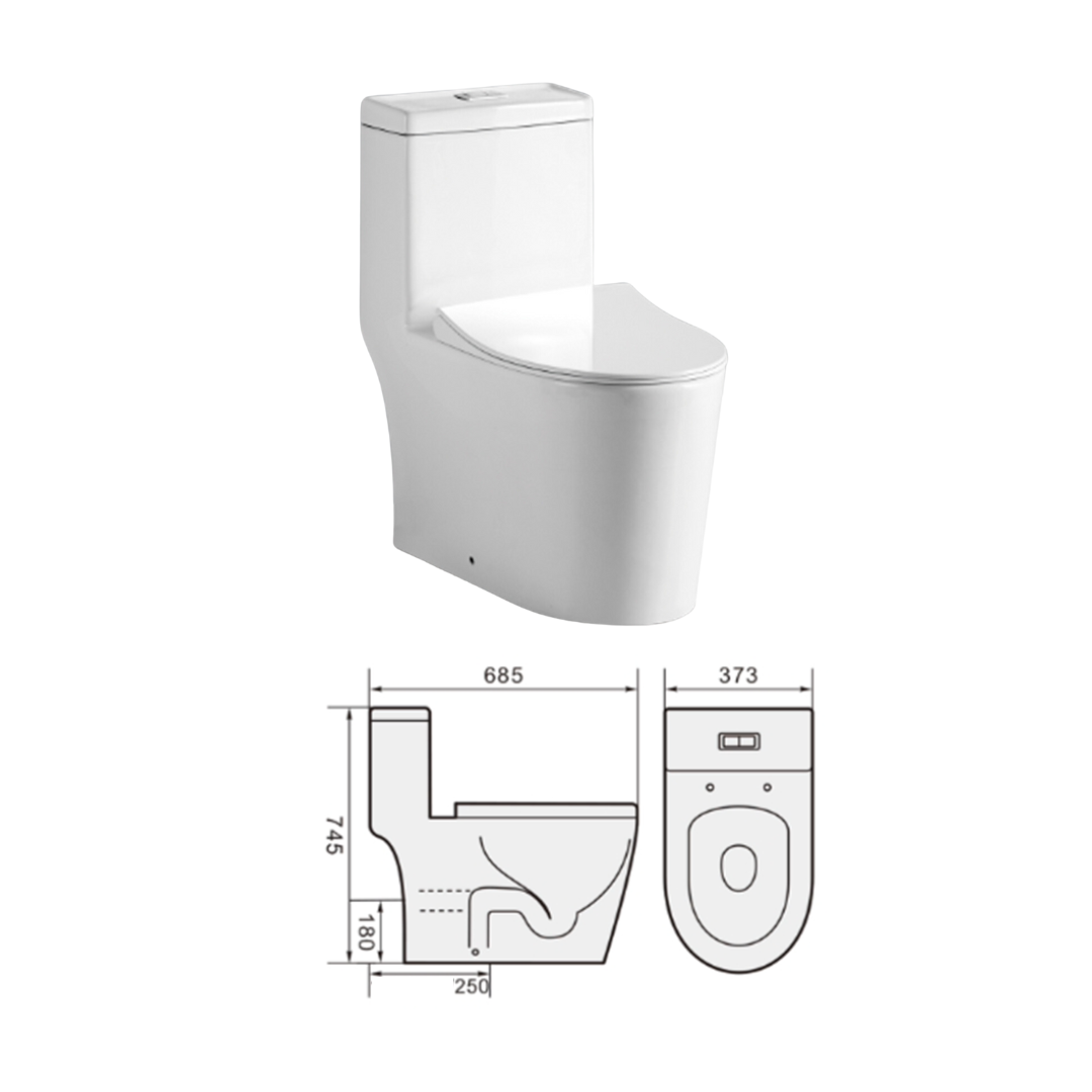 h+m One-Piece Floorstanding WC (Rimless) - HMW003