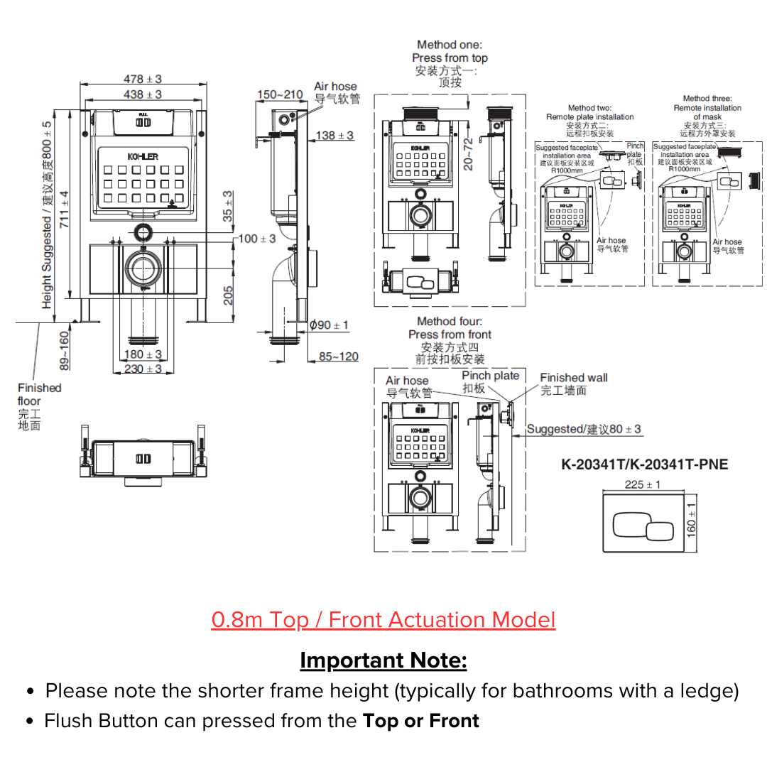 Kohler Veil Wall Hung WC Complete Bundle Set - 5723K