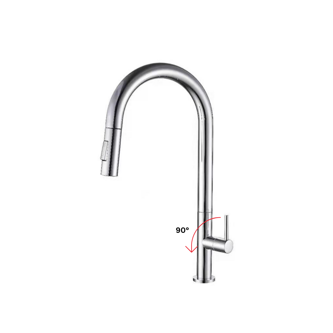 h+m Cold Water Kitchen Tap with Pull-Out Spout - KX8111