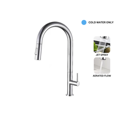 h+m Cold Water Kitchen Tap with Pull-Out Spout - KX8111