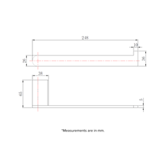 h+m Hagen+ Hand/Face Towel Rail (25cm) - LJ3109