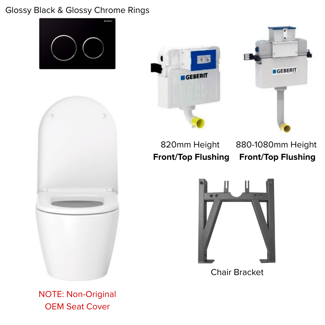Duravit ME By Starck Rimless Wall Hung WC Bundle with Geberit Kappa Flushing System