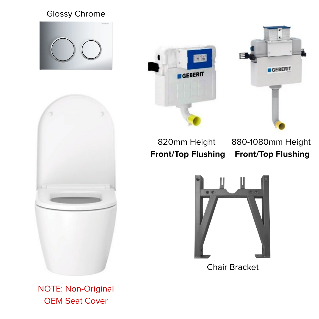 Duravit ME By Starck Rimless Wall Hung WC Bundle with Geberit Kappa Flushing System