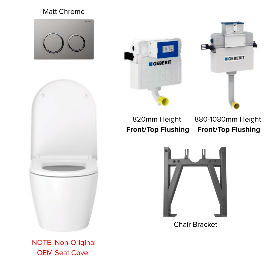 Duravit ME By Starck Rimless Wall Hung WC Bundle with Geberit Kappa Flushing System